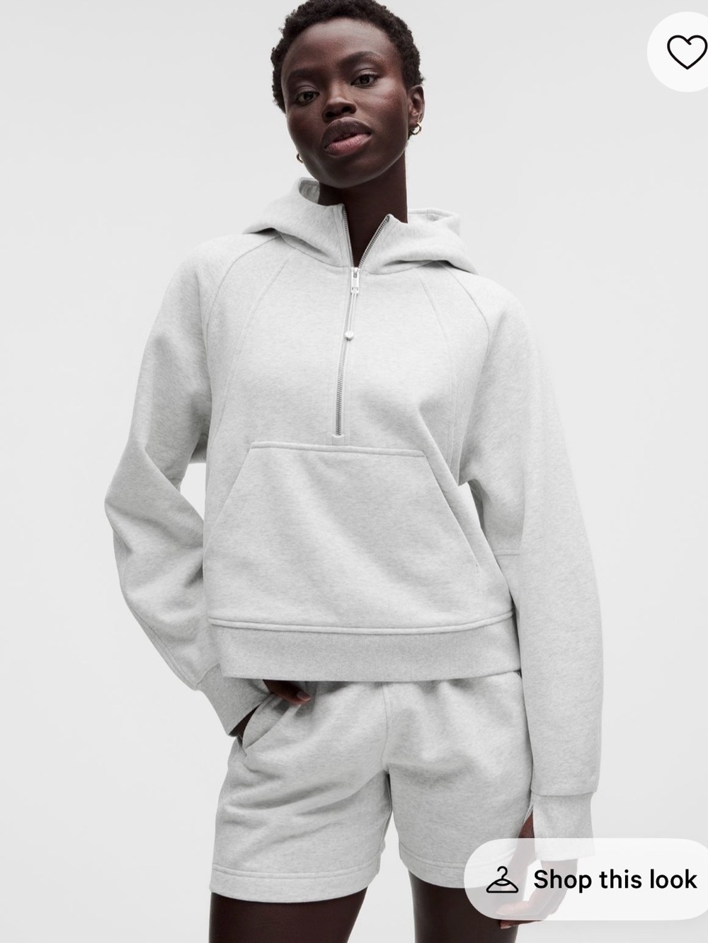 lululemon athletica Light Gray Half-Zip Hoodie